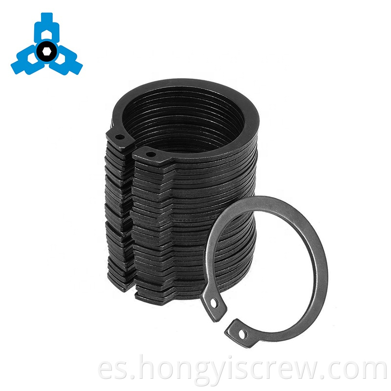 DIN471 Retener el anillo de lavado Circlips Acero de carbono negro para soporte de stock OEM de eje